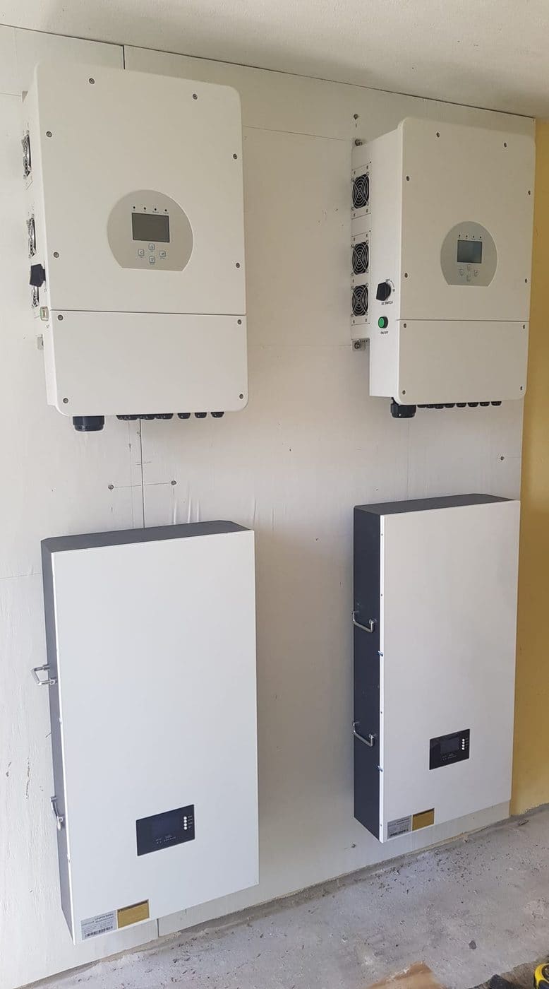 Wall-mounted power electronics for a commercial solar installation